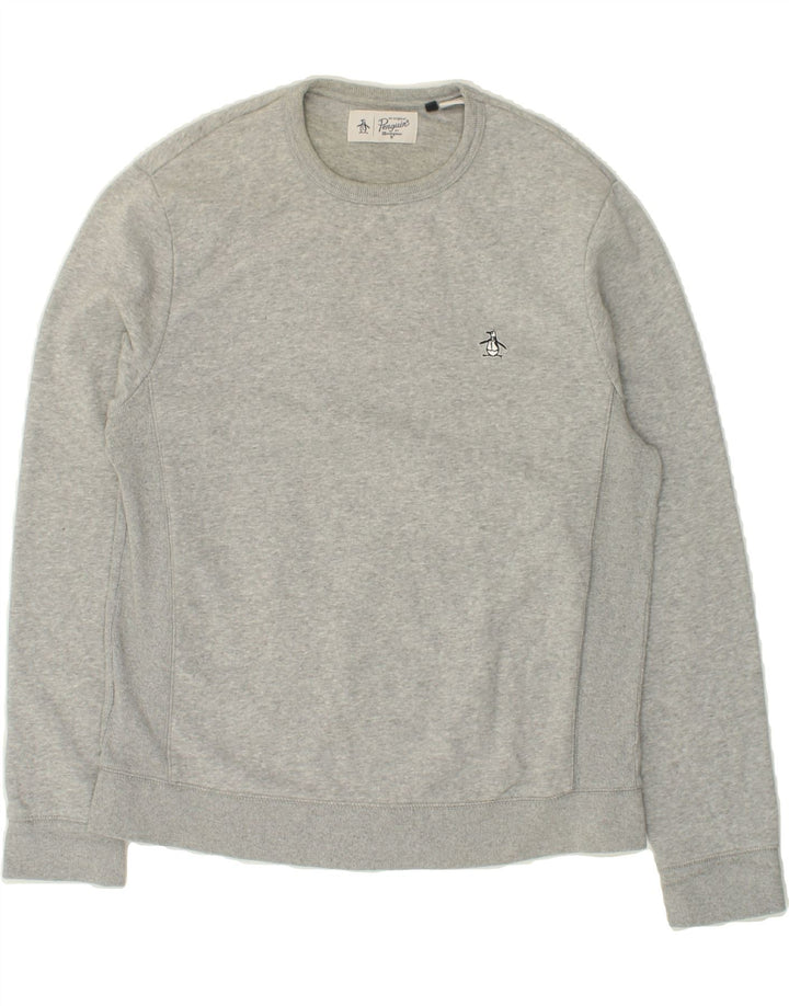 PENGUIN moletom masculino jumper grande algodão cinza