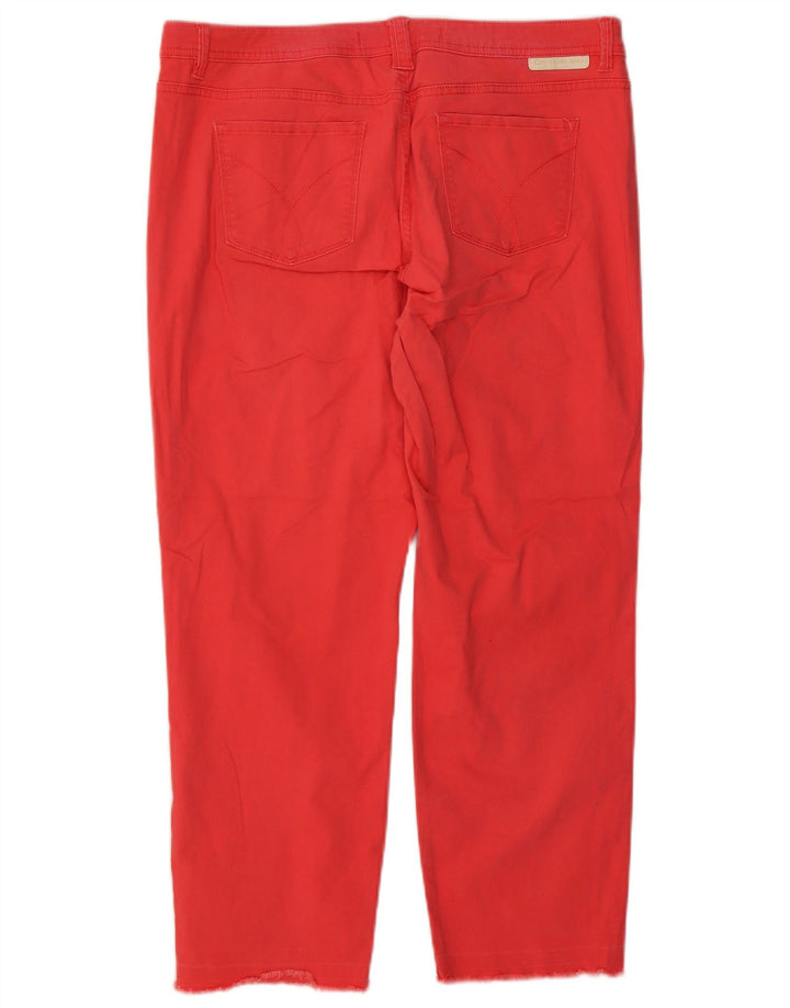 Calça jeans reta feminina CALVIN KLEIN EUA 16 2XL W34 L27 algodão vermelho