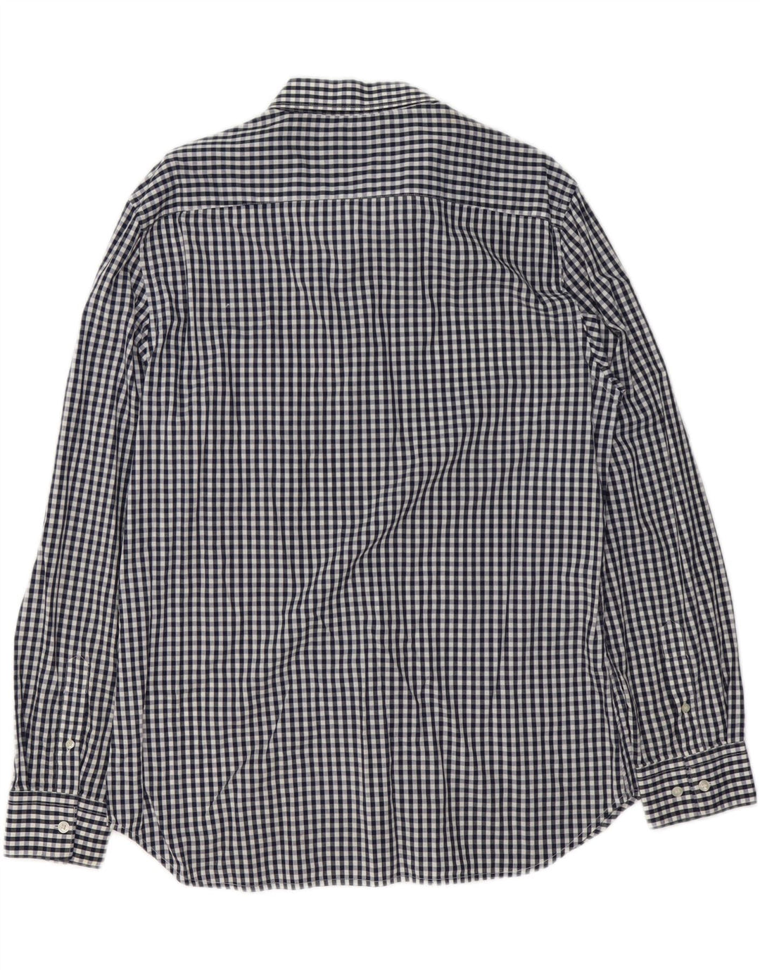 Camisa masculina FRENCH CONNECTION grande algodão guingão azul marinho