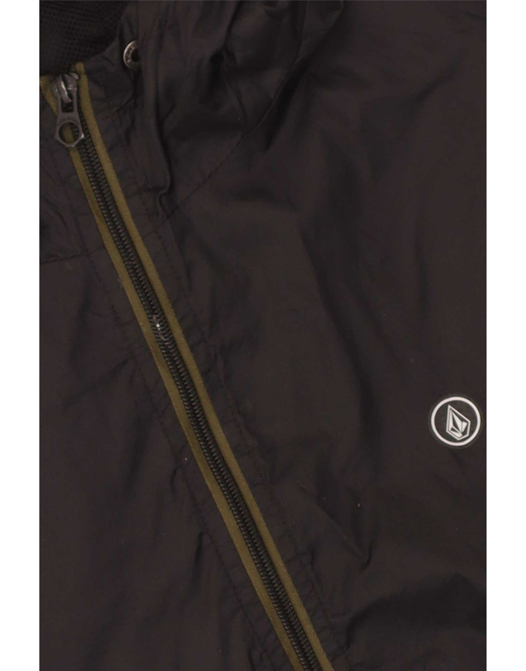 Jaqueta de chuva masculina com capuz Volcom UK 36 pequena camuflagem preta nylon