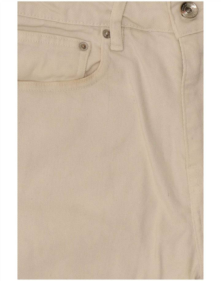 Zara Mens Denim Shorts EU 38 Pequeno W30 Algodão Branco