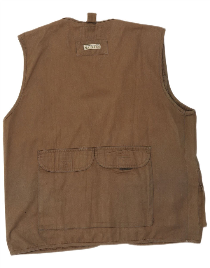 Colete utilitário masculino vintage UK 38 marrom médio