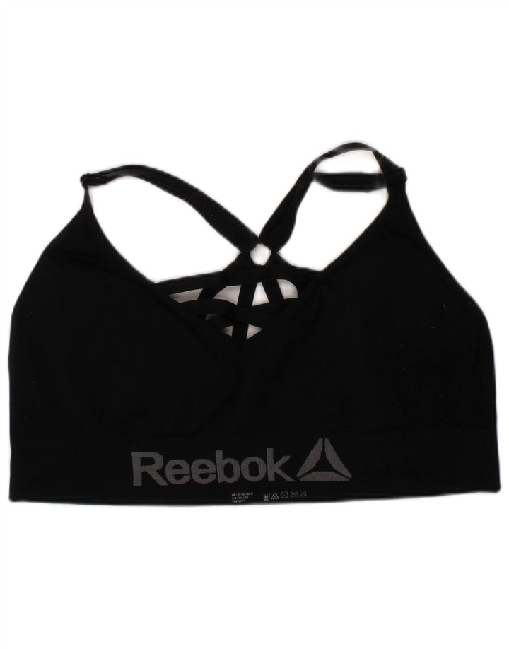 REEBOK Womens Sport Bra Graphic Vest Top Large Black