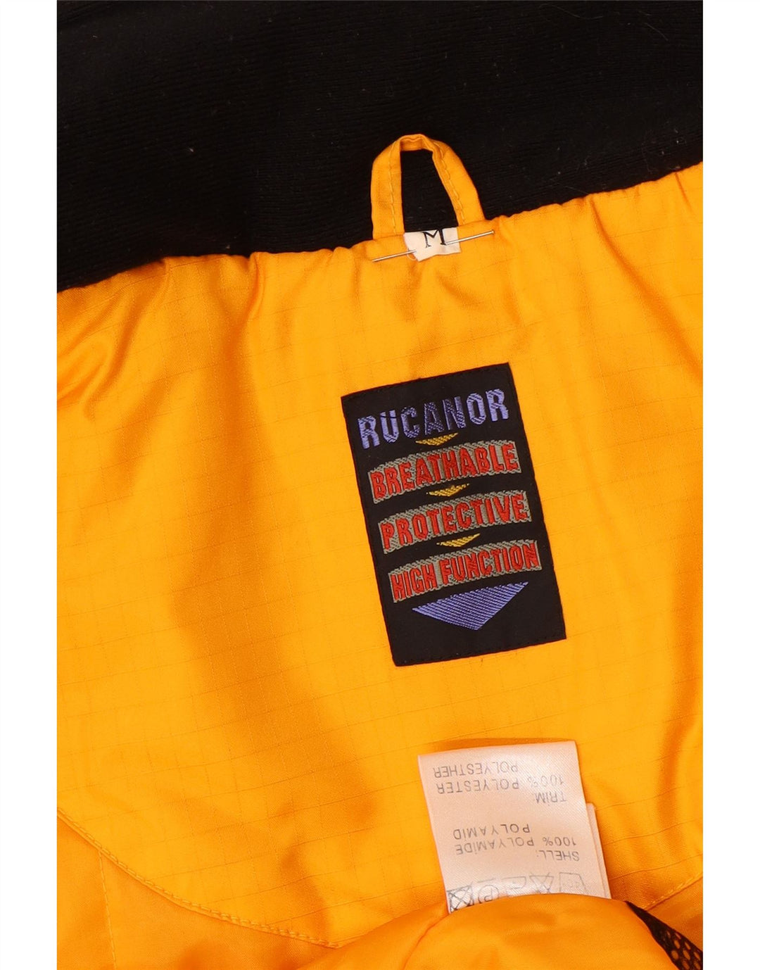 Jaqueta masculina acolchoada de ajuste solto RUCANOR Reino Unido 48 bloco colorido amarelo médio