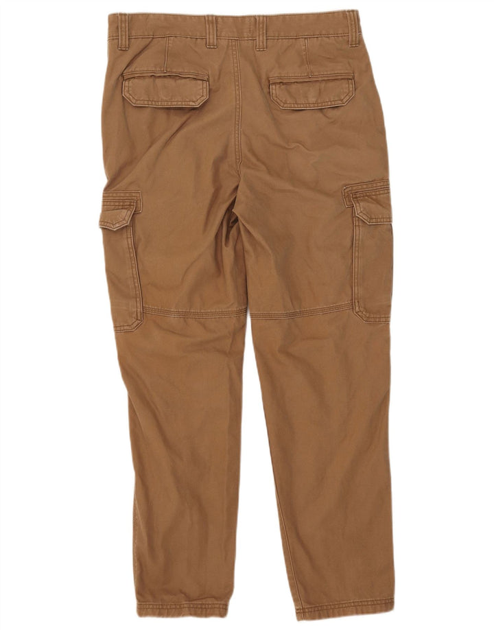 Calça cargo slim masculina Marks & Spencer W32 L27 algodão bege
