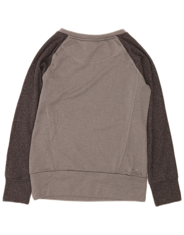 Adidas Womens Climawarm Sweatshirt Jumper UK 8/10 Pequeno Cinza Colorblock