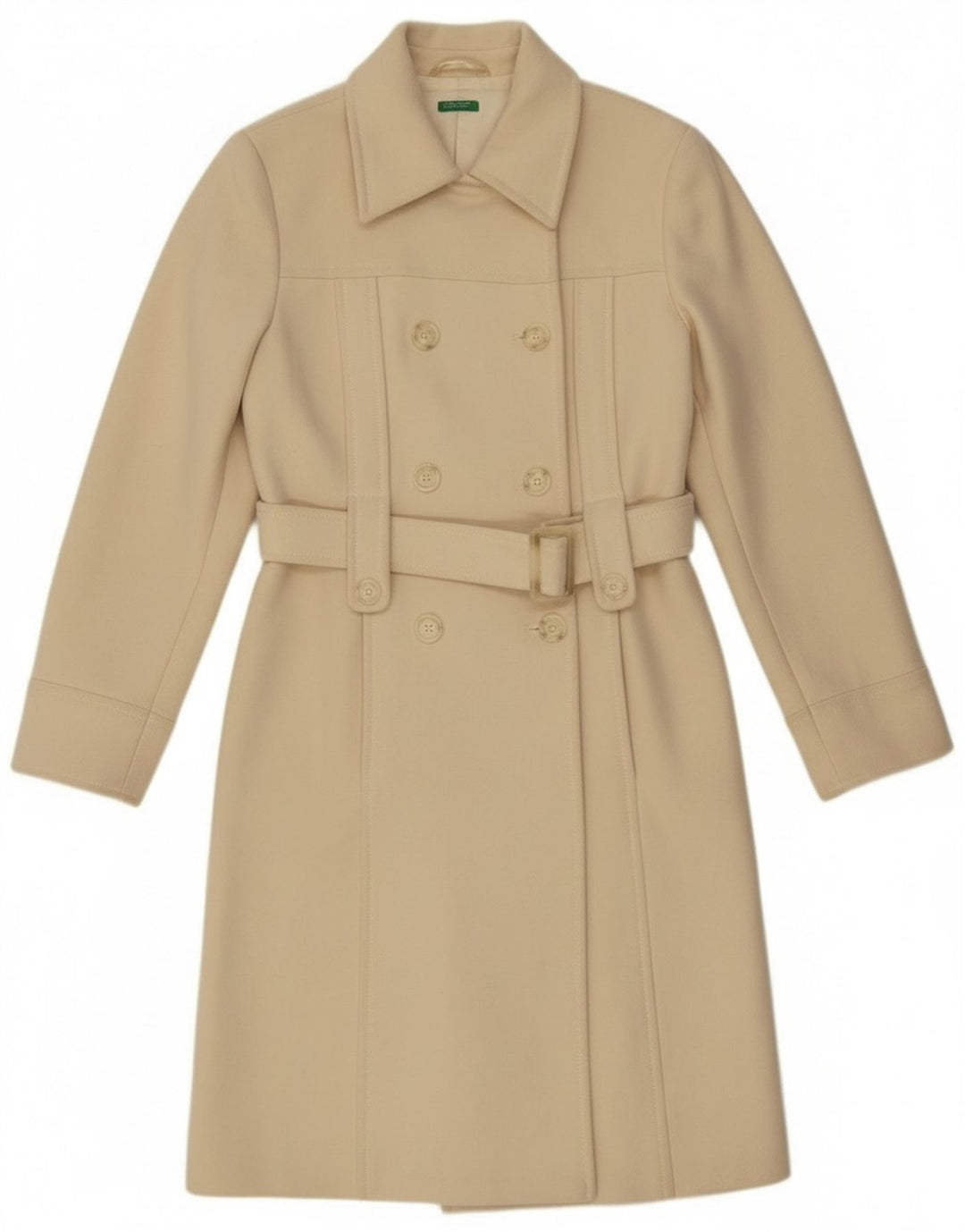 Casaco feminino Benetton Double Breasted IT 44 médio off white lã