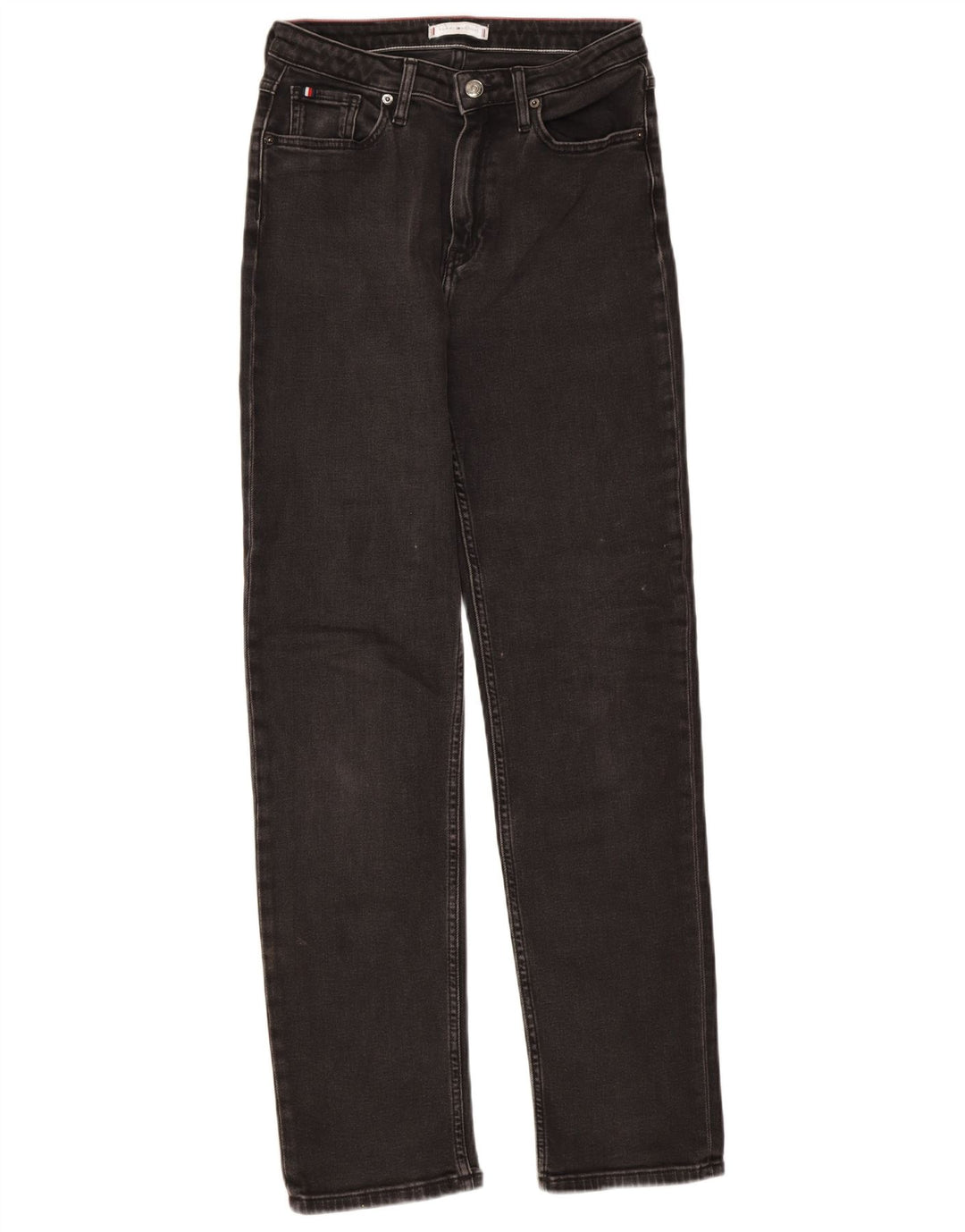 Jeans retos femininos Tommy Hilfiger W28 L32 algodão preto
