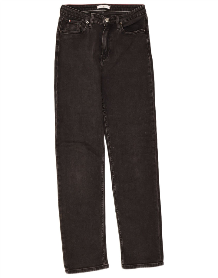 Jeans retos femininos Tommy Hilfiger W28 L32 algodão preto