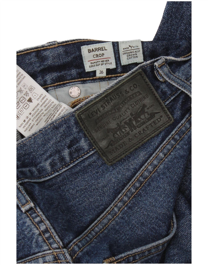 Jeans feminino Levi's Barrel cintura alta cortado W26 L25 algodão azul