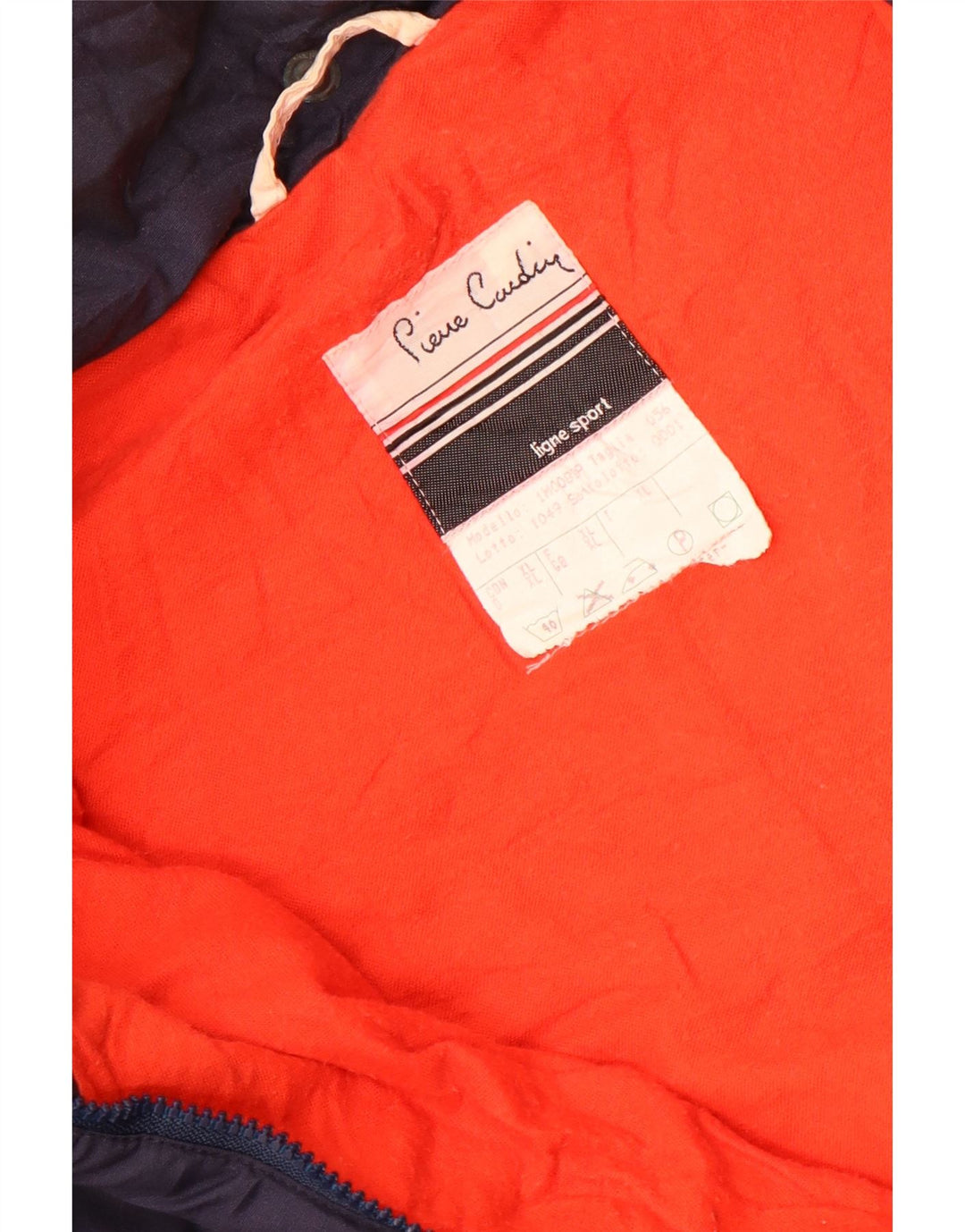 Jaqueta acolchoada masculina Pierre Cardin UK 42 XL azul marinho colorblock