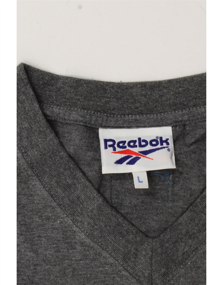Camiseta masculina REEBOK grande algodão cinza