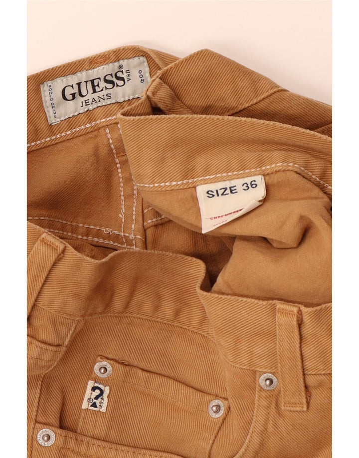 GUESS Mens Straight Casual Trousers W36 L33 Brown Cotton Vintage Guess and Second-Hand Guess from Messina Hembry 