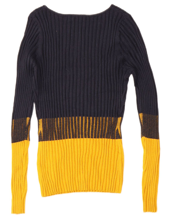 Karen Millen Womens Boat Neck Jumper Sweater UK 12 Medium Navy Blue