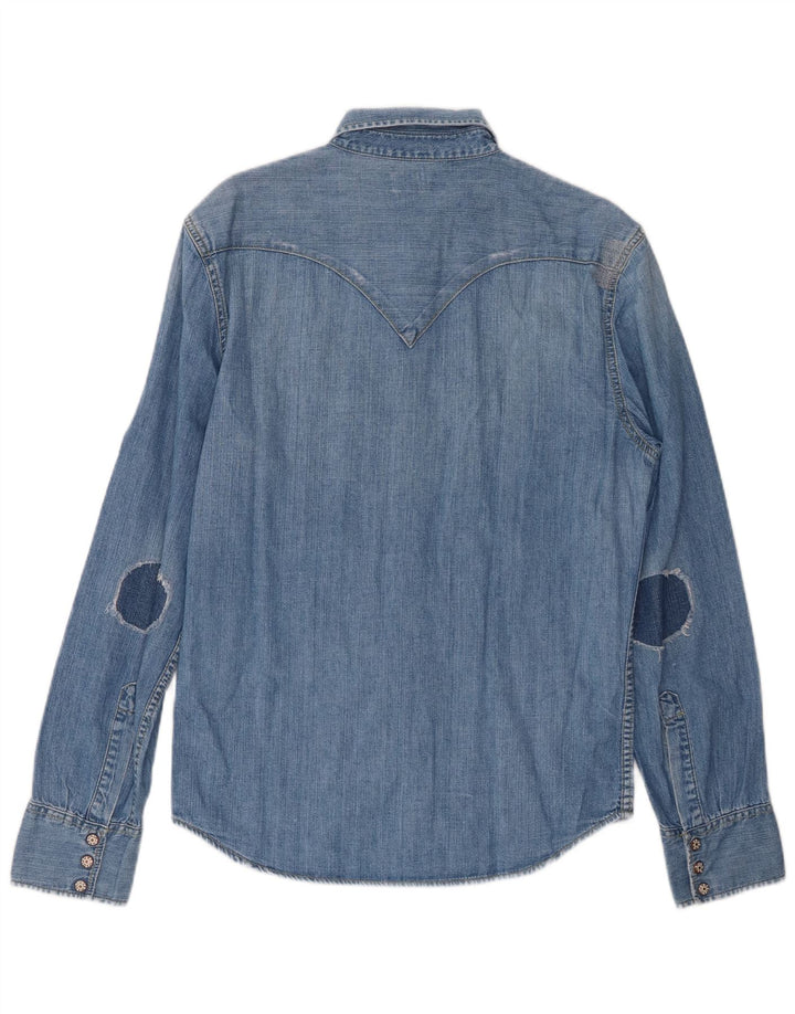 Camisa jeans masculina LEVI'S de algodão azul médio