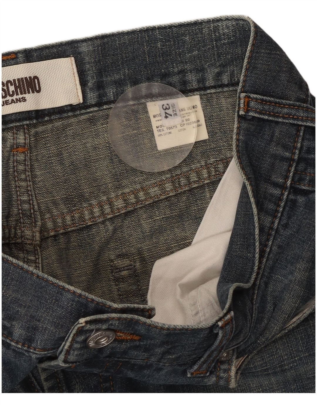 Calça jeans reta masculina MOSCHINO W34 L27 algodão azul