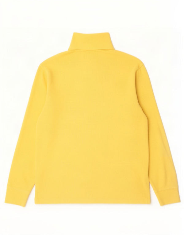 Polo Ralph Lauren moletom masculino com zíper e gola alta algodão amarelo médio