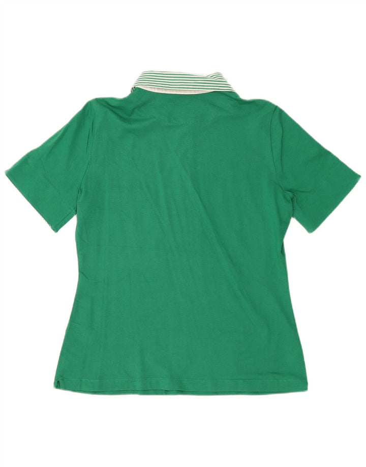 Camisa polo feminina Luisa Spagnoli UK 14 grande algodão verde