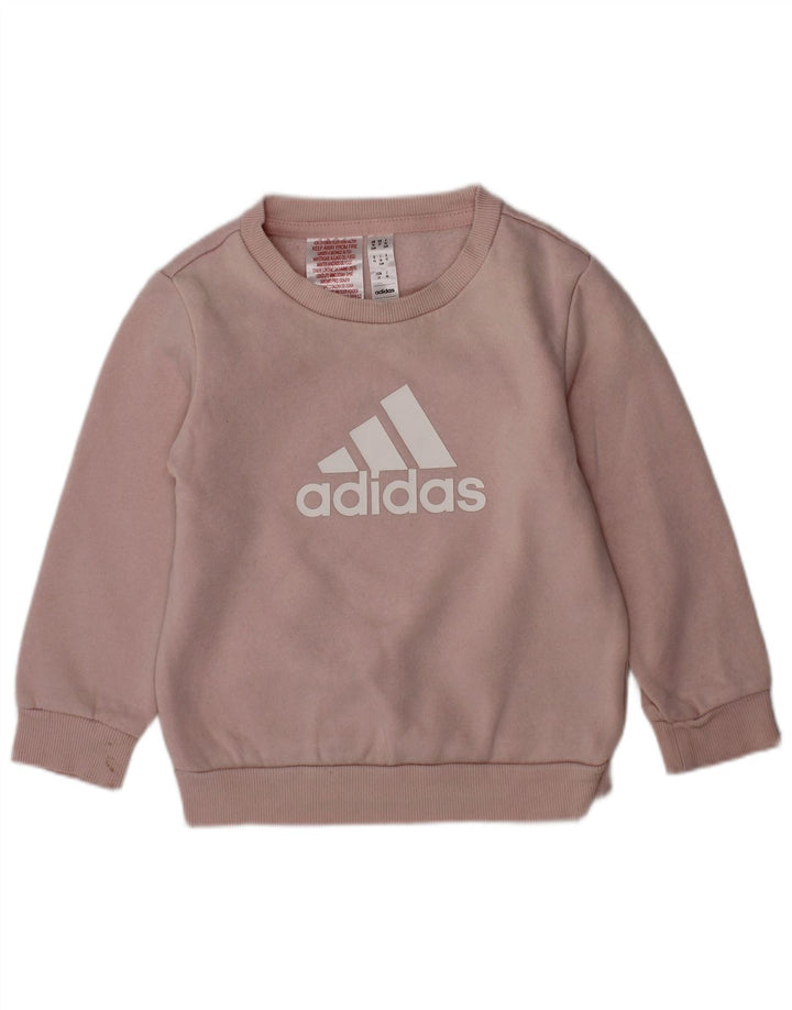 Suéter gráfico ADIDAS para meninas de 18 a 24 meses algodão rosa