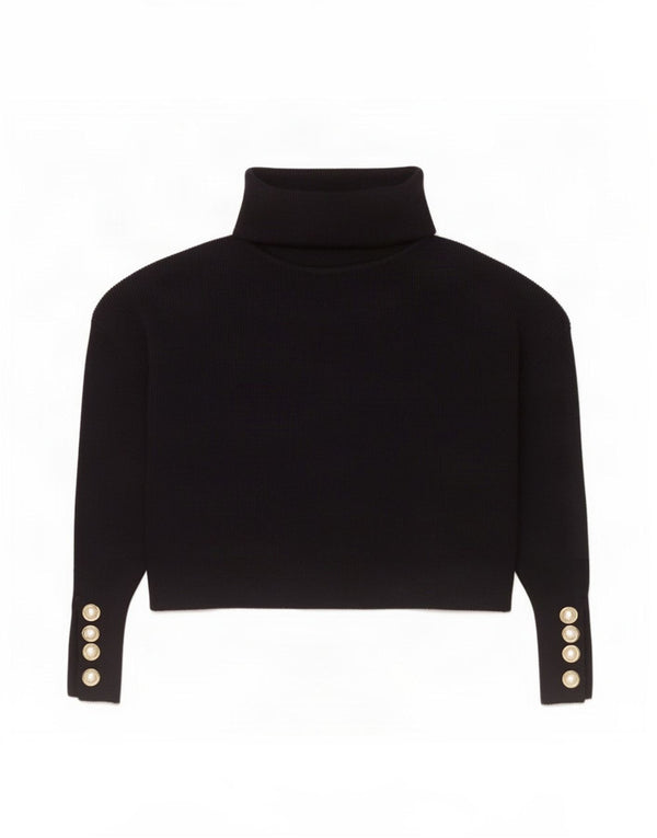 Suéter feminino Zara com gola alta e gola alta Reino Unido 10 pequeno azul marinho