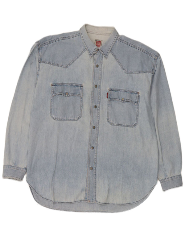 Camisa jeans masculina Casucci XL azul algodão