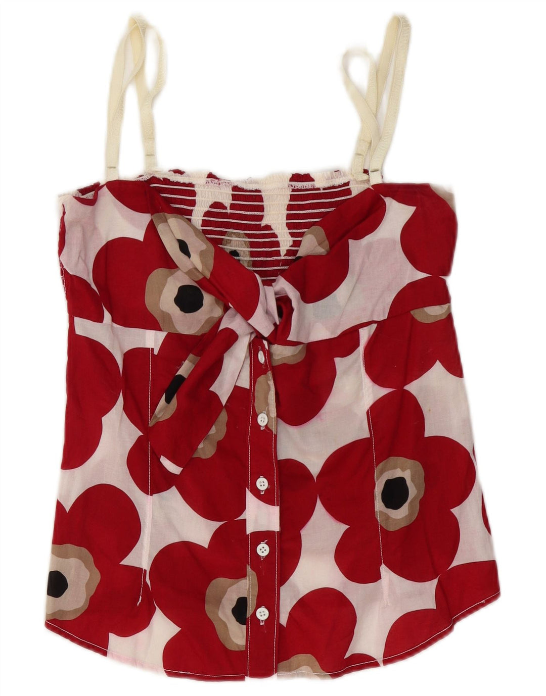 Dolce & Gabbana Crop Cami Top feminino IT 44 algodão floral vermelho médio