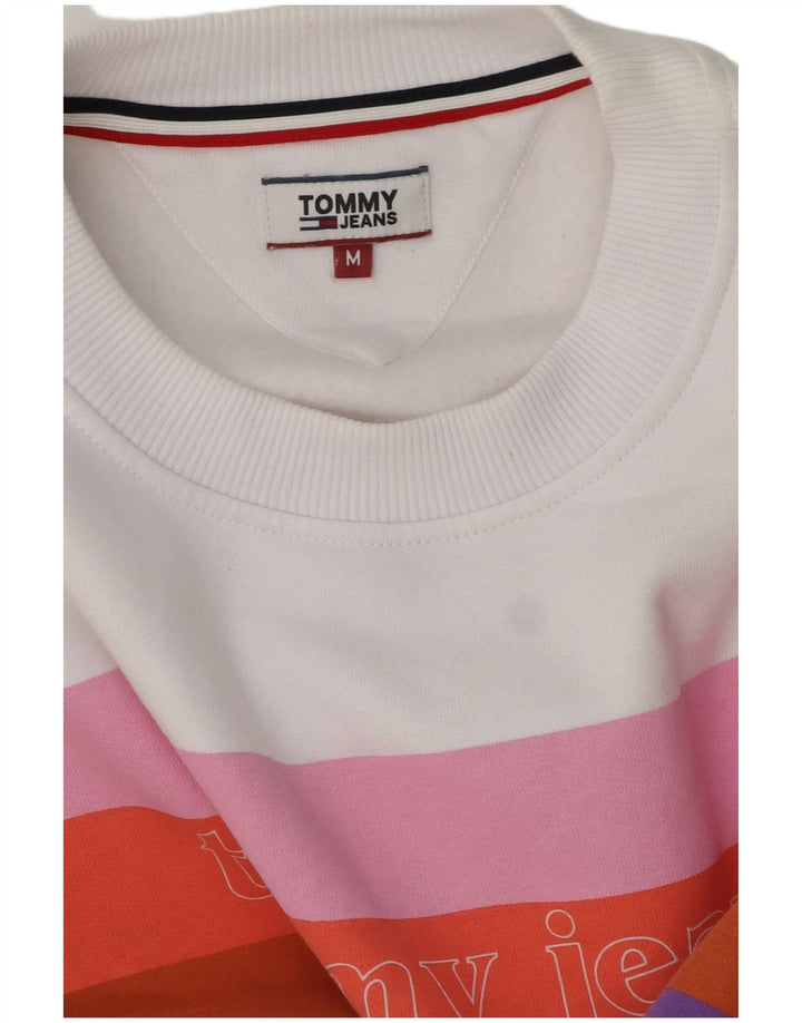 Tommy Hilfiger moletom gráfico feminino jumper UK 14 médio branco