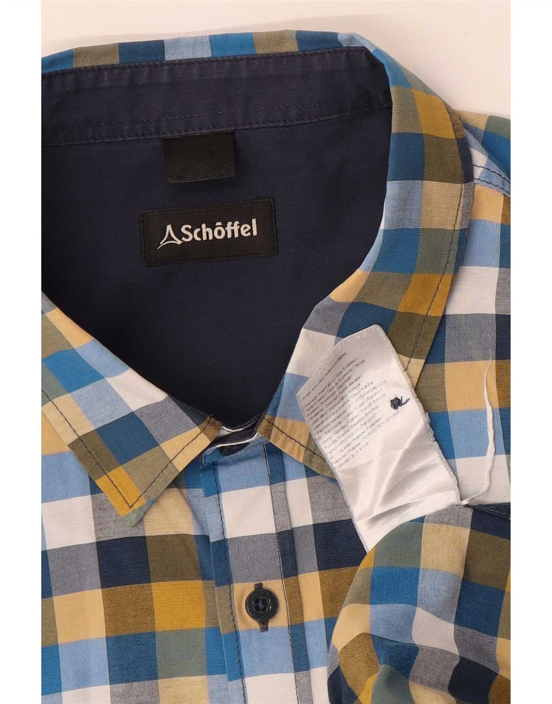 Camisa masculina Schoffel grande algodão xadrez multicolorido