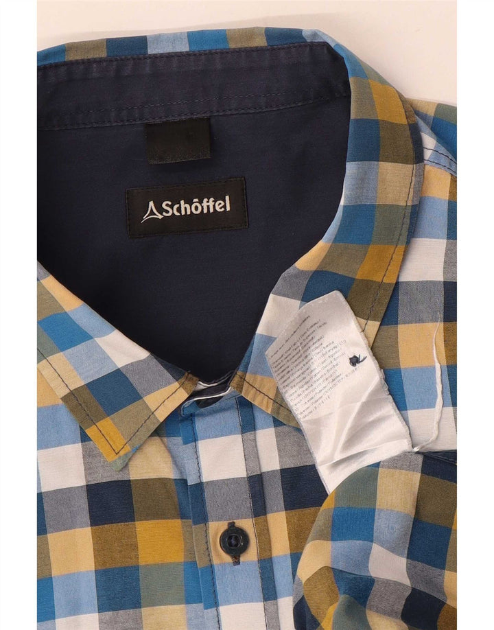 Camisa masculina Schoffel grande algodão xadrez multicolorido