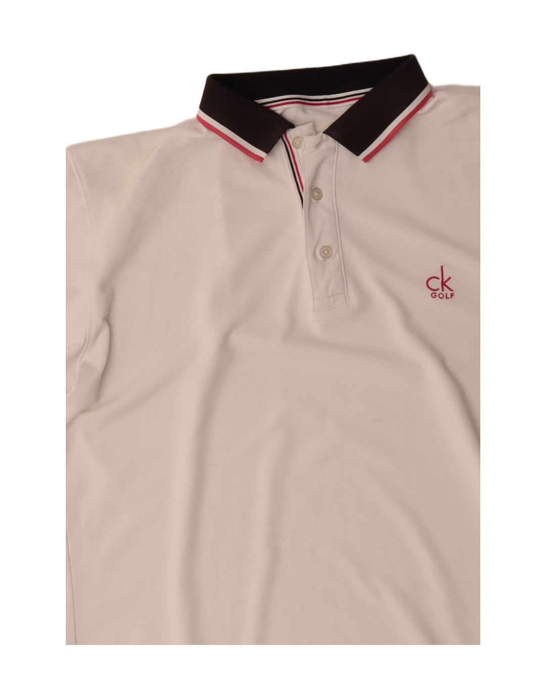 Camisa polo masculina de golfe CALVIN KLEIN grande poliéster colorido branco