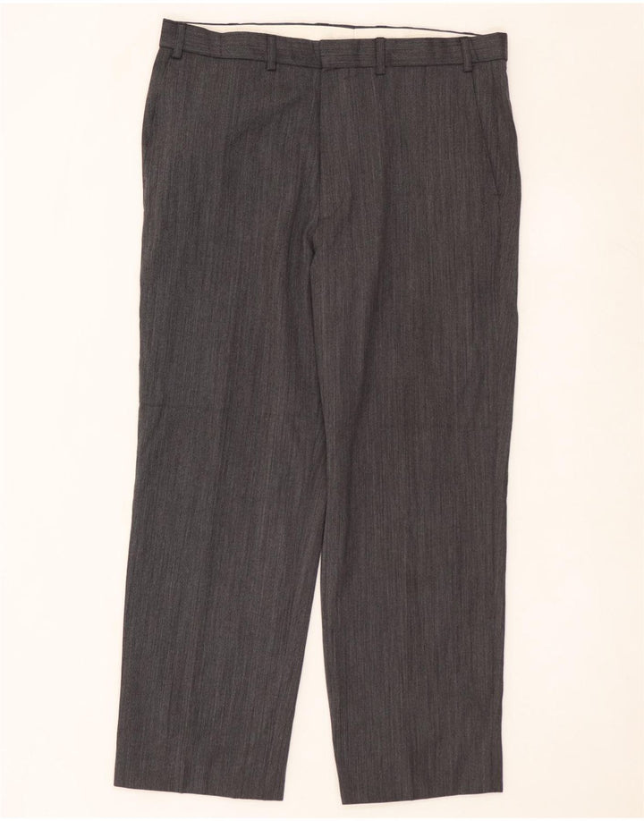 Calça chino reta masculina MARKS & SPENCER W36 L29 poliéster cinza