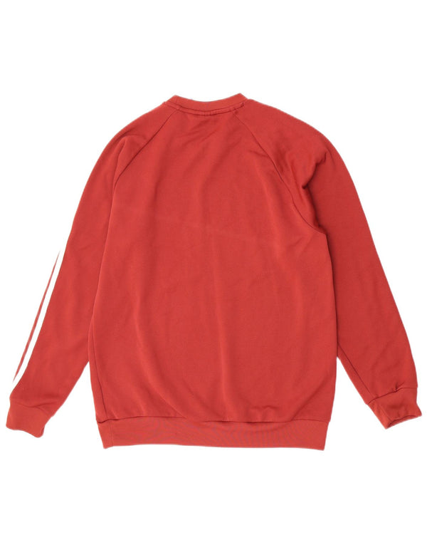 Adidas Mens Moletom Jumper Médio Poliéster Vermelho