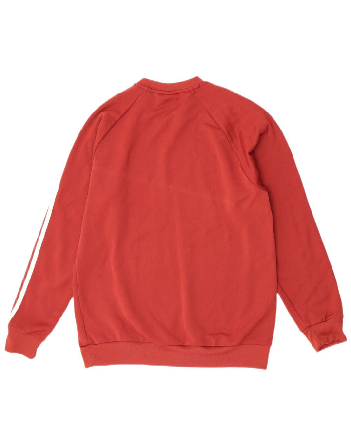 Adidas Mens Moletom Jumper Médio Poliéster Vermelho