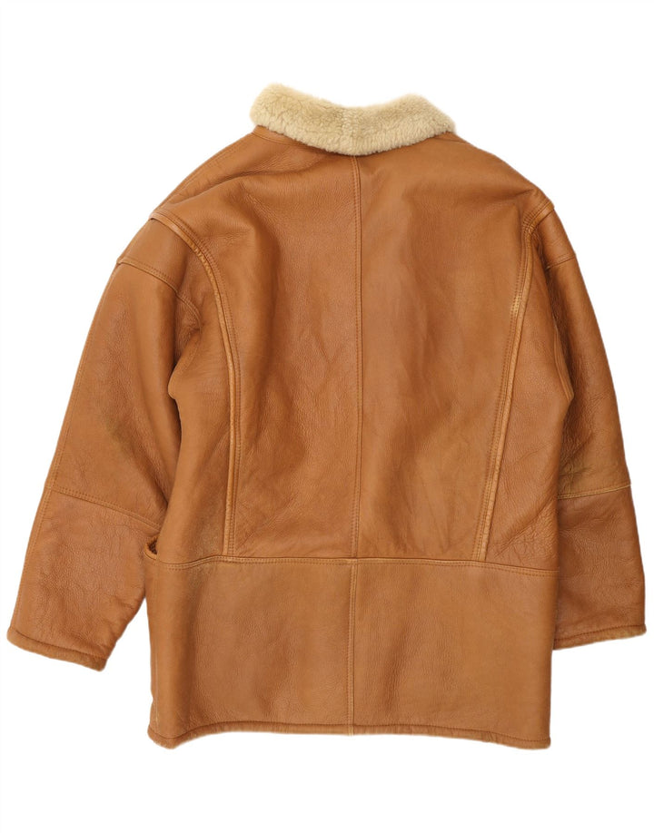 Jaqueta masculina Vinci Shearling UK 40 grande couro marrom
