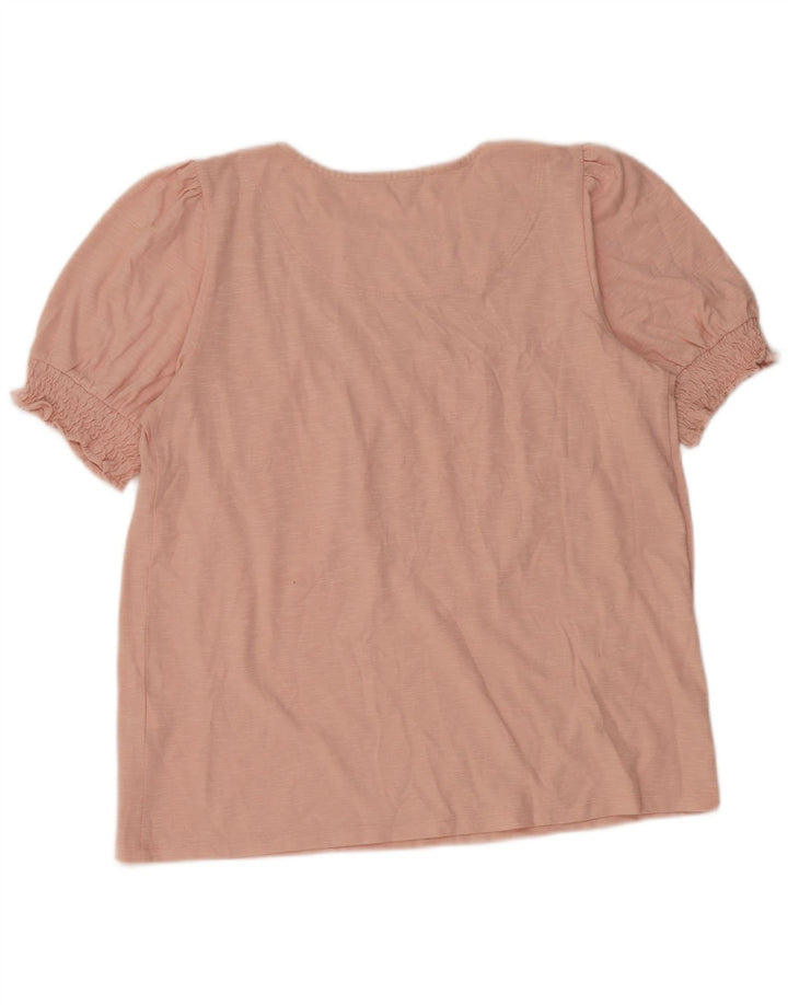 Blusa feminina Joules UK 12 algodão rosa médio