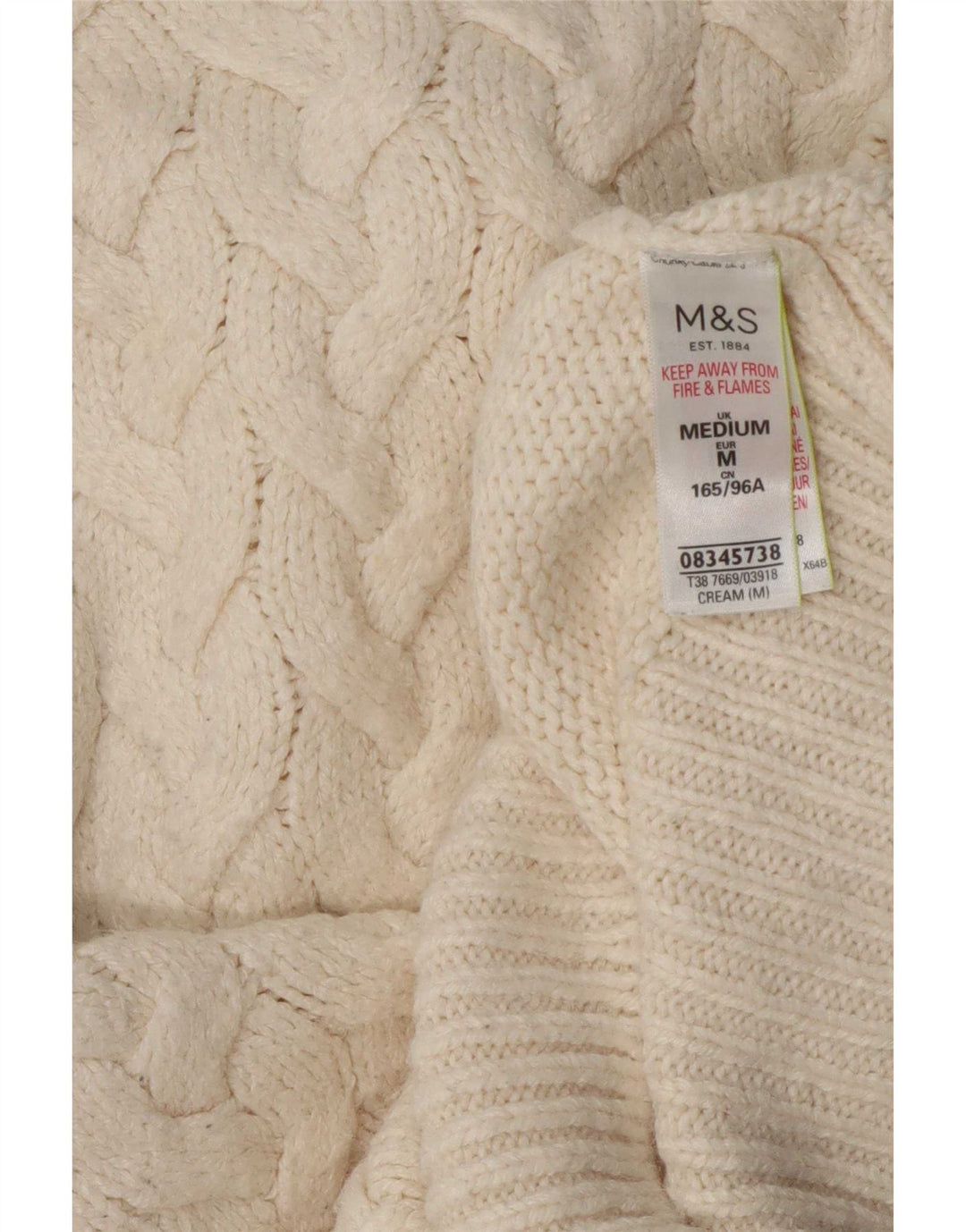 Suéter feminino Marks & Spencer com gola tartaruga Reino Unido 14 médio off white cl