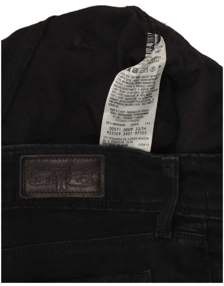 LEVI'S Masculino 571 Slim Jeans W32 L29 Algodão Preto
