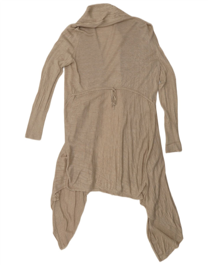 Suéter cardigã assimétrico feminino Marks & Spencer Reino Unido 16 grande bege