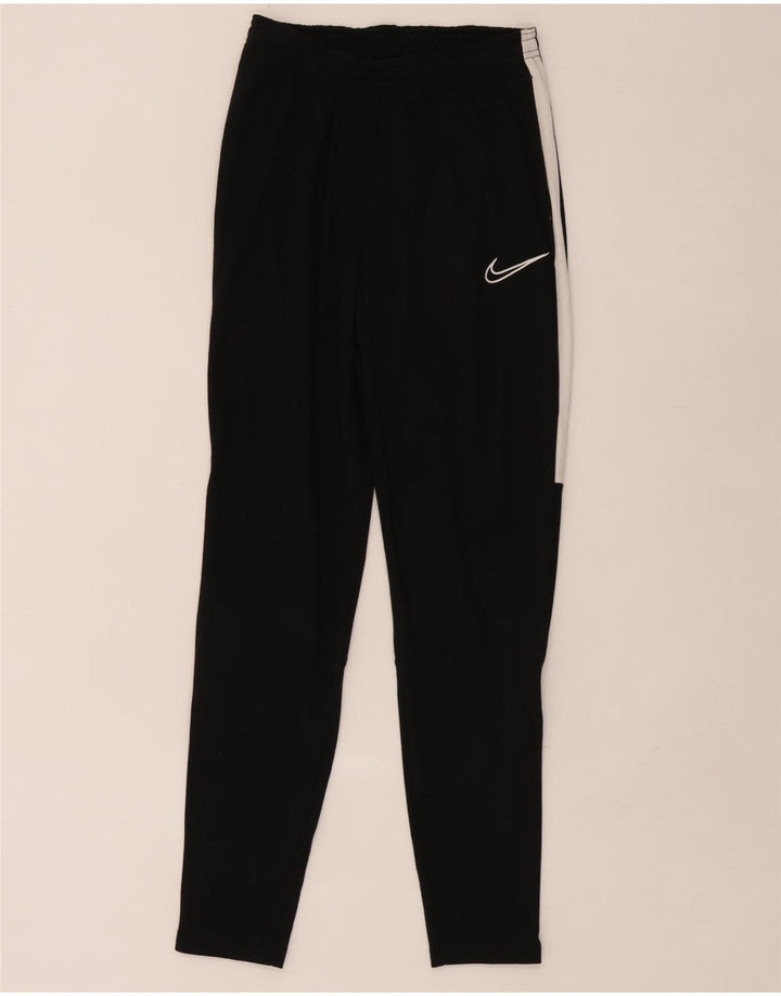Calça de treino masculina Nike Dri Fit pequena preta colorblock poliéster
