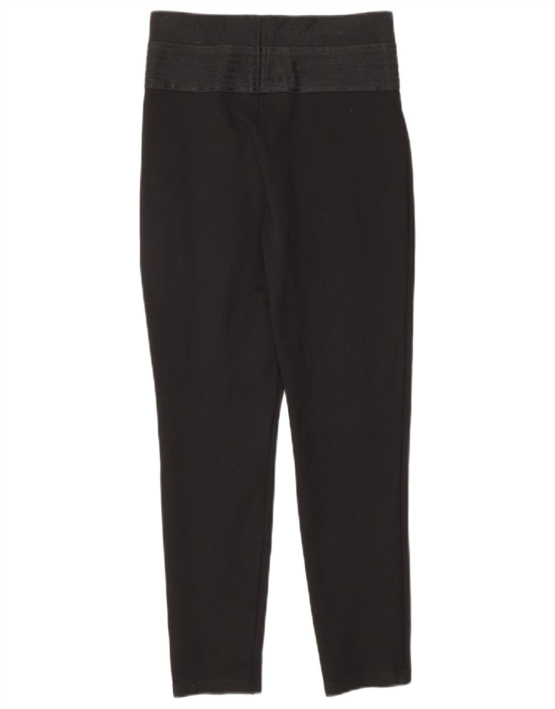 Zara Womens Crop Leggings UK 8 Pequeno Espinha de Peixe Preta