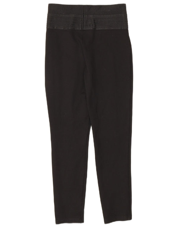 Zara Womens Crop Leggings UK 8 Pequeno Espinha de Peixe Preta