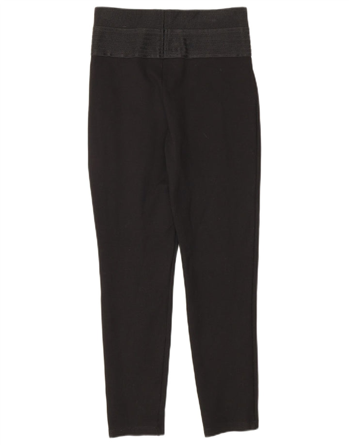 Zara Womens Crop Leggings UK 8 Pequeno Espinha de Peixe Preta