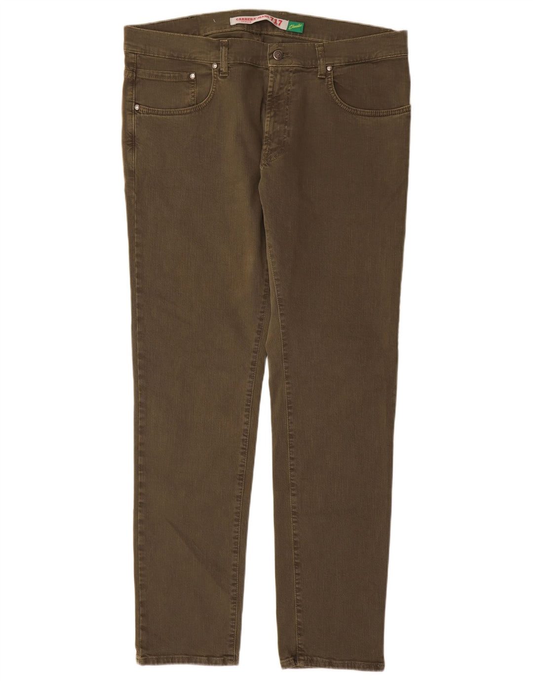 Carrera Mens 717 Slim Jeans W38 L34 Algodão Cáqui