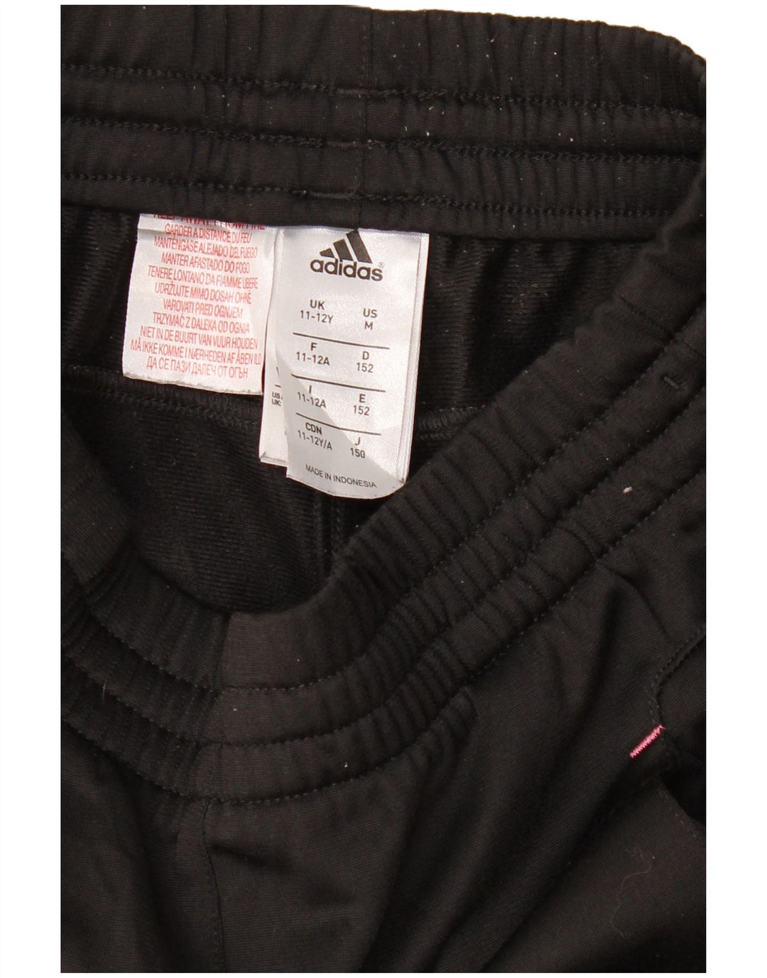 Calças de treino ADIDAS meninas 11-12 anos preto poliéster