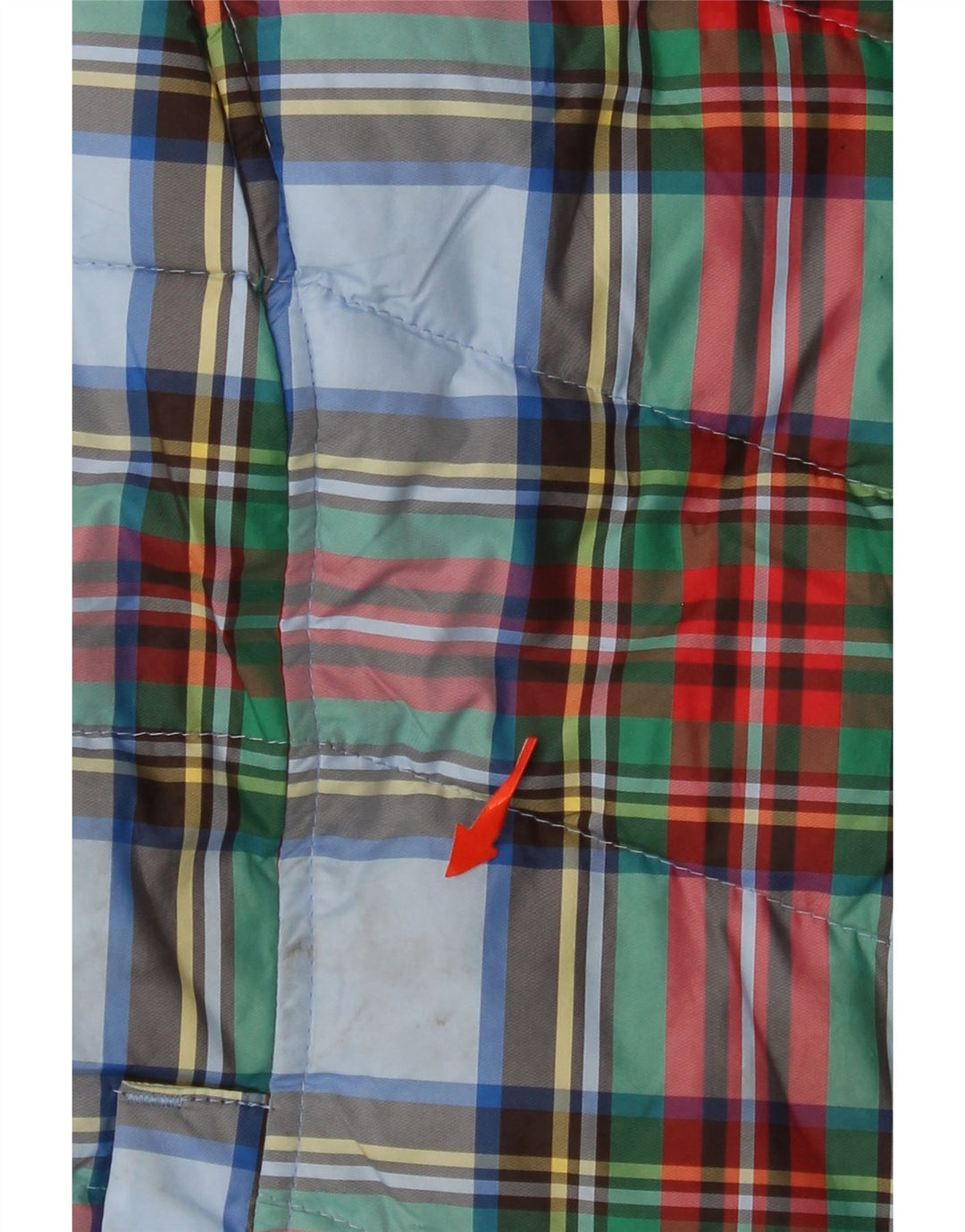 LANDS END Womens acolchoado Gilet UK 10 pequeno poliéster xadrez multicolorido