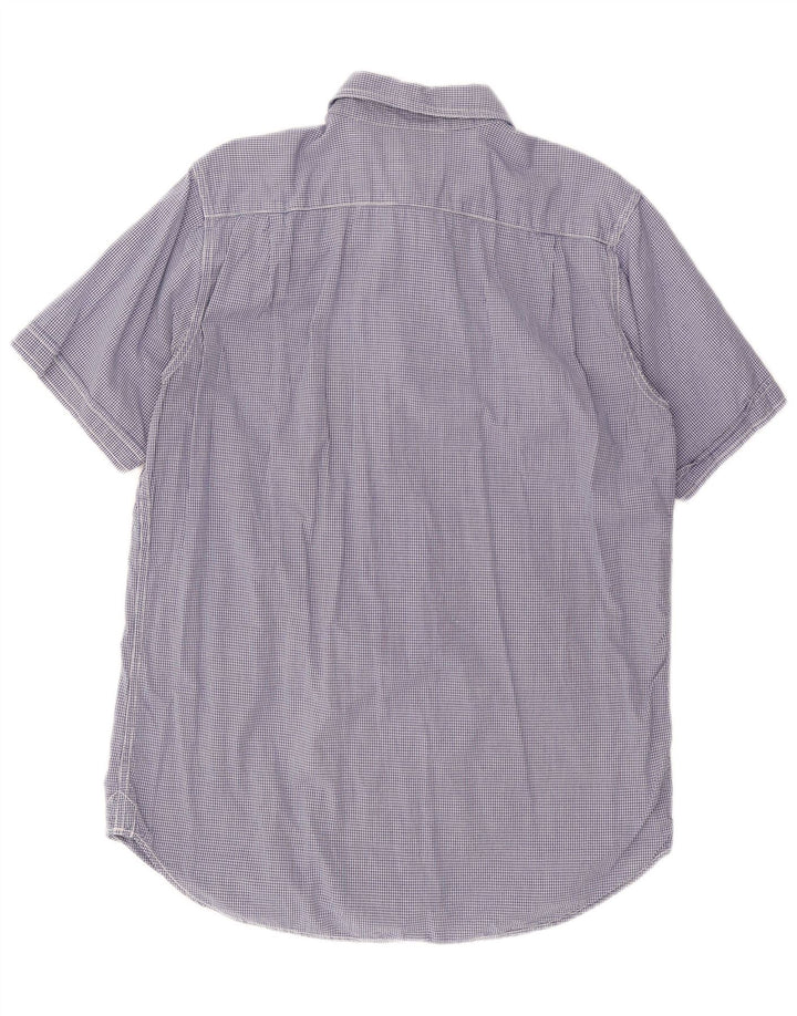 Camisa masculina de manga curta WOOLRICH XL azul marinho guingão