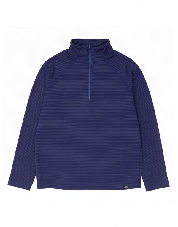 North Ridge Mens Zip Neck Pulôver Treino Top Grande Listrado Azul