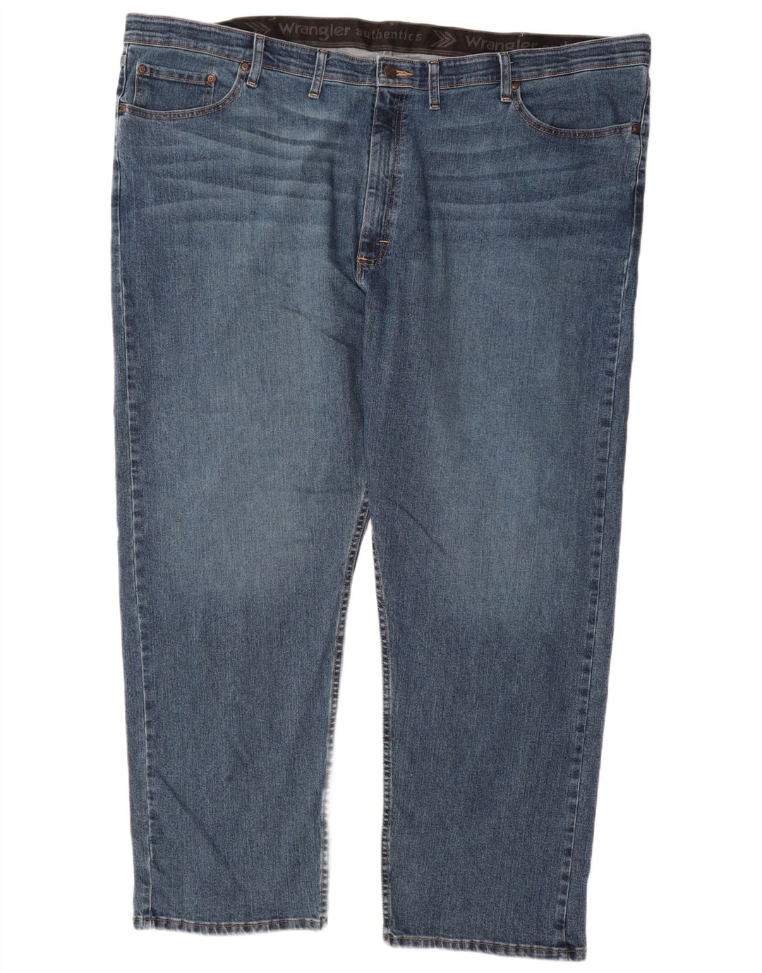 Wrangler Mens Straight Jeans W48 L30 Azul Algodão
