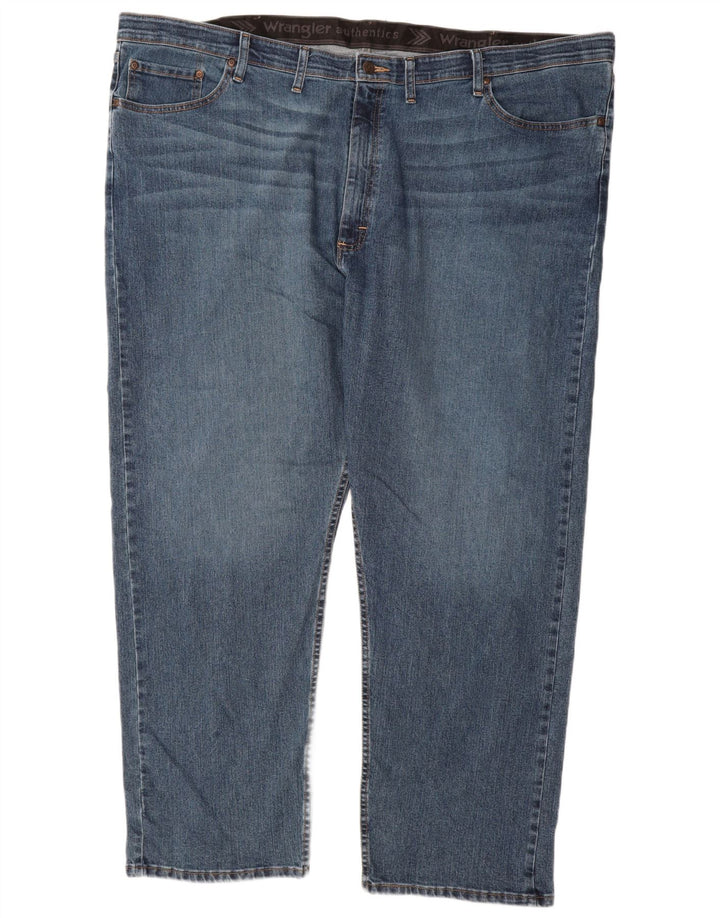 Wrangler Mens Straight Jeans W48 L30 Azul Algodão