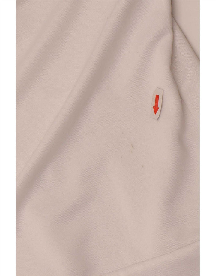 Suéter adidas feminino com capuz e zíper UK 14 médio branco colorblock poliéster